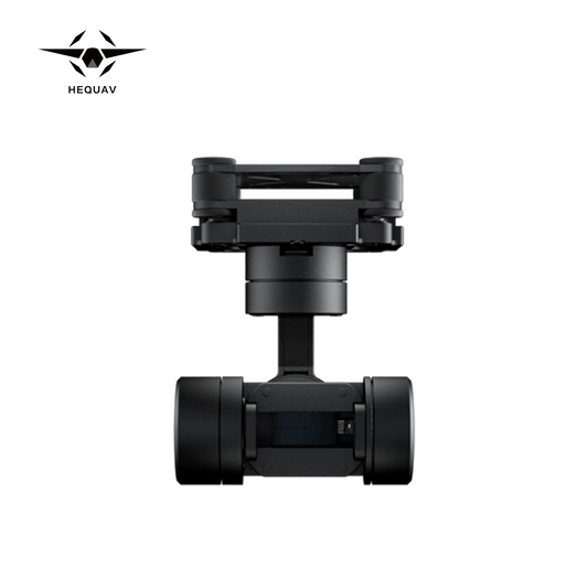 A black HEQUAV G-Port 3-axis gimbal component designed for use with DJI O3/O4/O4Pro camera and Caddx camera gyroscope stabilizers.
