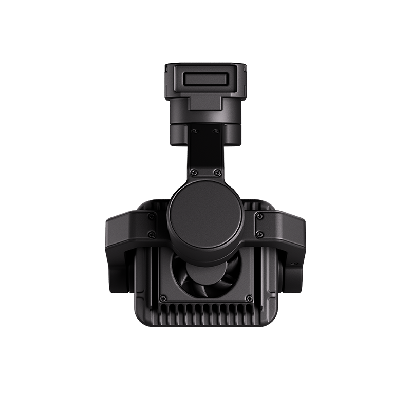 Back view of K40T quad-sensor AI gimbal camera on a white background

