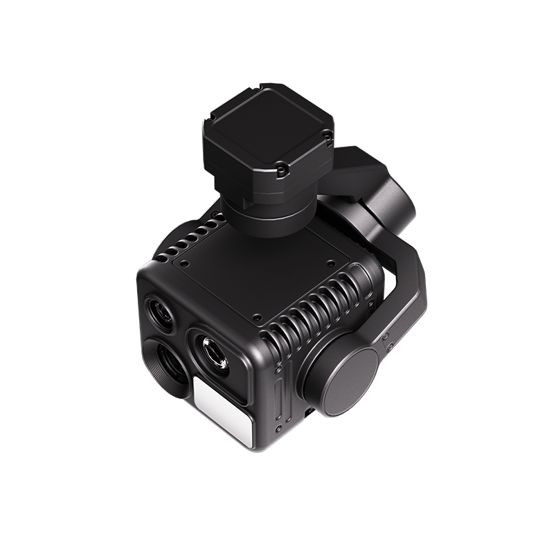 Alternate view of the K40T quad-sensor AI gimbal camera on a white background