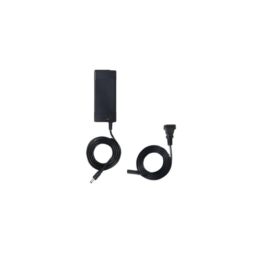 A set of battery charger on a white background